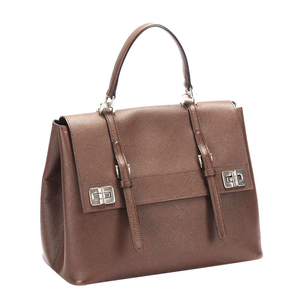 

Prada Brown Calf Leather City Shoulder Bag