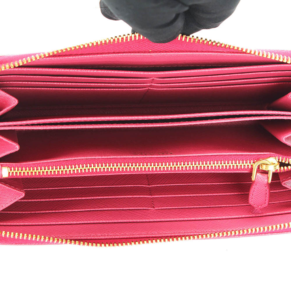 

Prada Pink Saffiano Leather Zip Around Wallet