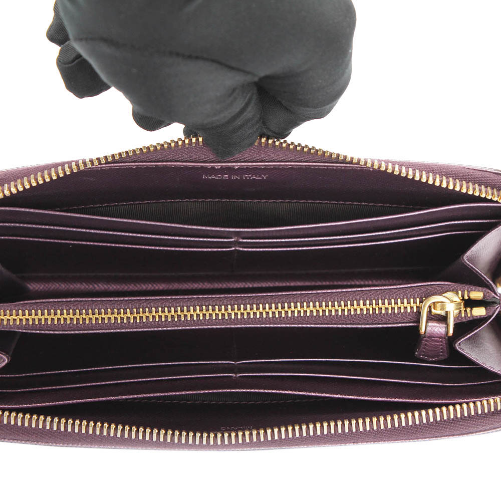 

Prada Purple Saffaino Leather Zip Around Wallet