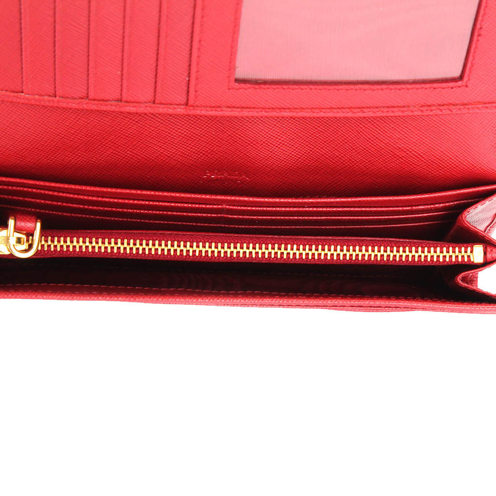 

Prada Red Saffiano Leather Long Wallet