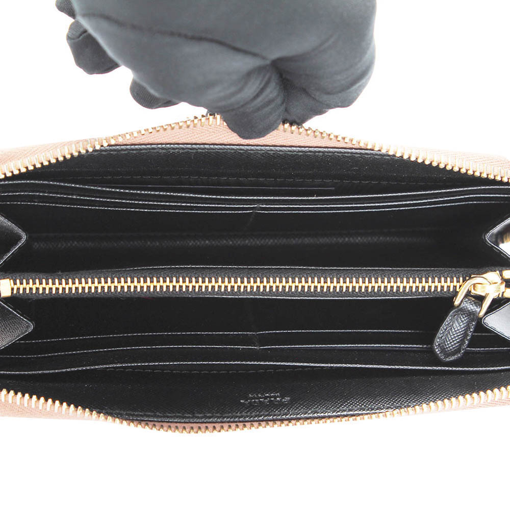 

Prada Beige Saffaino Leather Zip Around Wallet