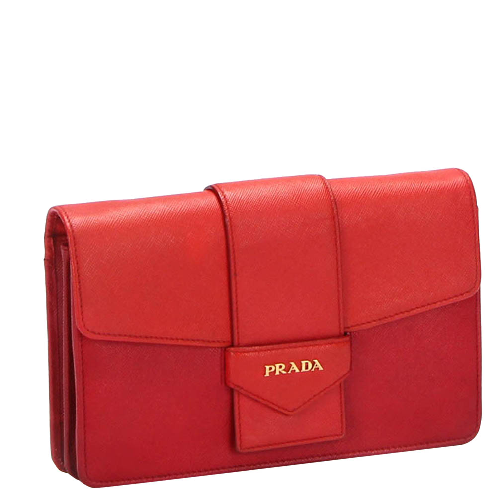 

Prada Red Leather Shoulder Bag