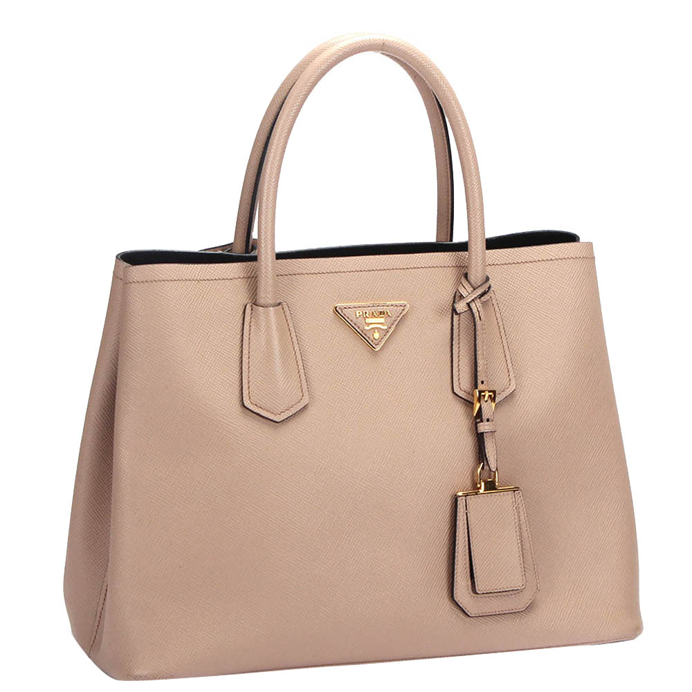 

Prada Beige Leather Double Cuir Satchel Bag