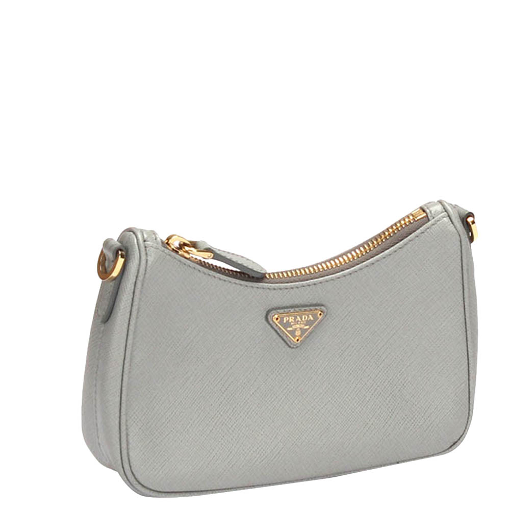 

Prada Grey Saffiano Leather Re-Edition 2005 Shoulder Bag