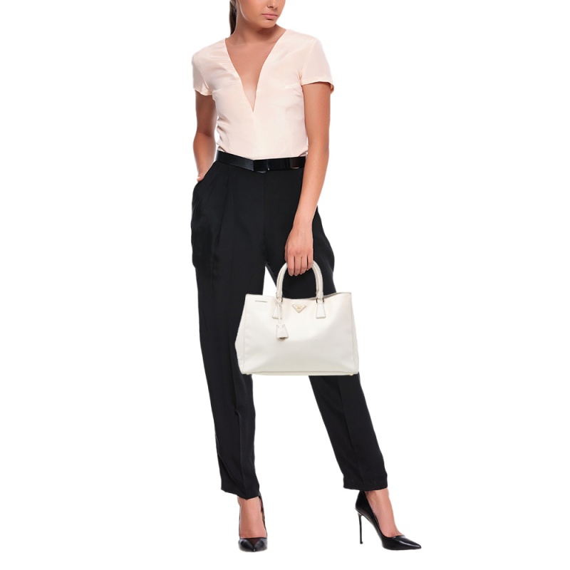 

Prada White Saffiano Lux Leather Large Galleria Tote