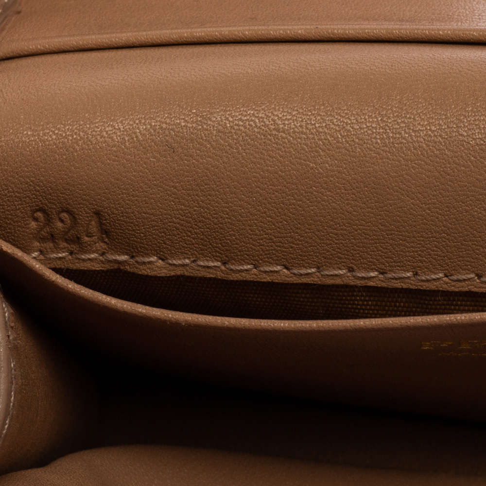 

Prada Beige Saffiano Metal Leather Card Holder