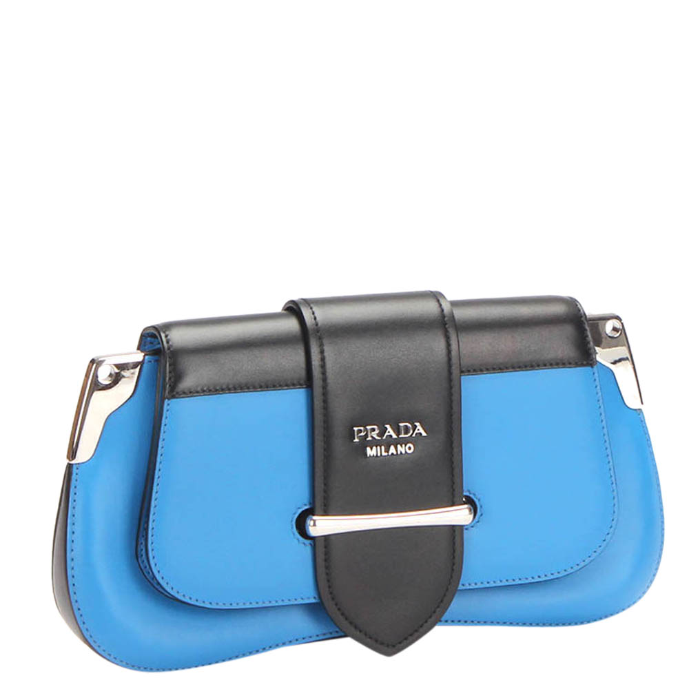 

Prada Blue Calfskin Leather Sidonie Shoulder Bag