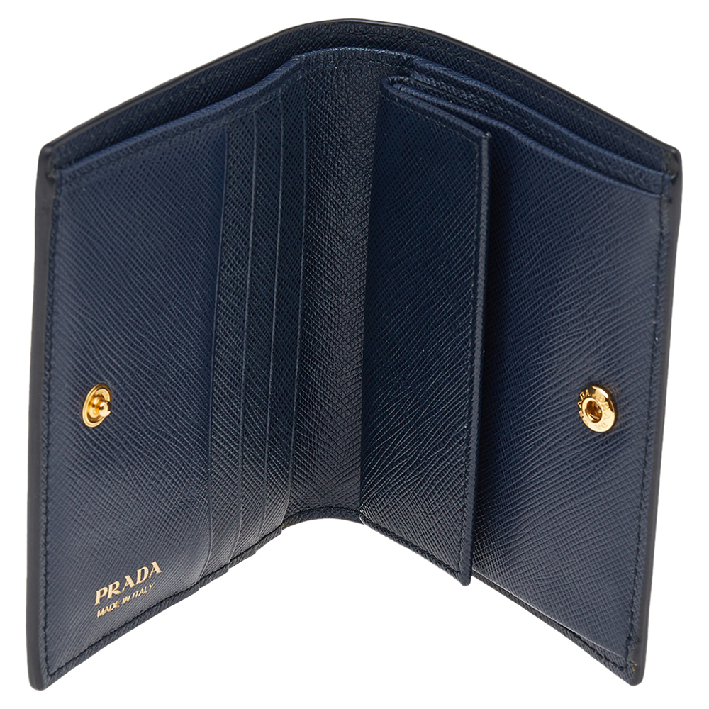 

Prada Multicolor Saffiano Leather Greca Bifold Compact Wallet