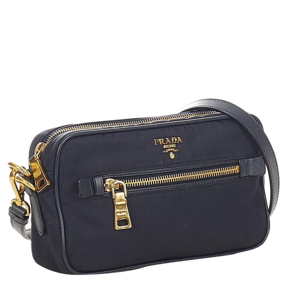 

Prada Black Canvas Tessuto Crossbody Bag