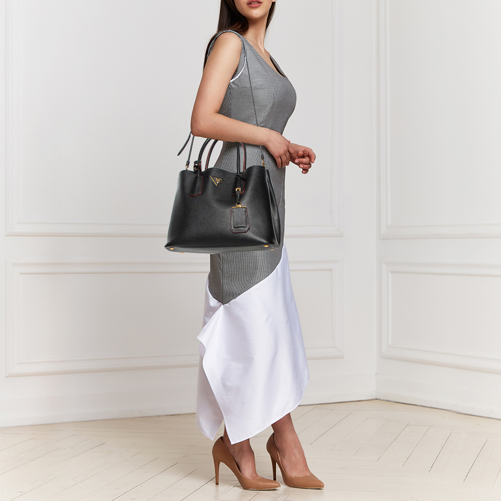 

Prada Black Saffiano Leather Medium Double Handle Tote