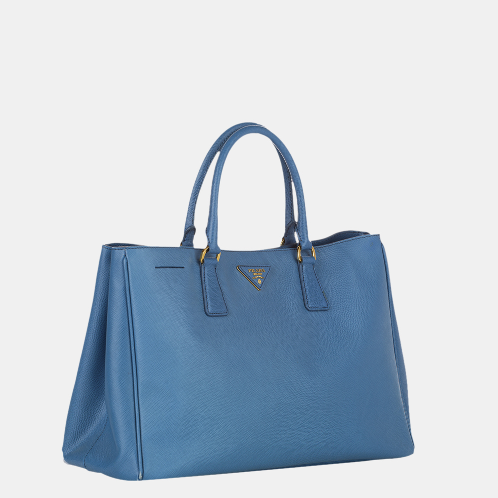 

Prada Blue Saffiano Leather Lux Double Zip Galleria Bag