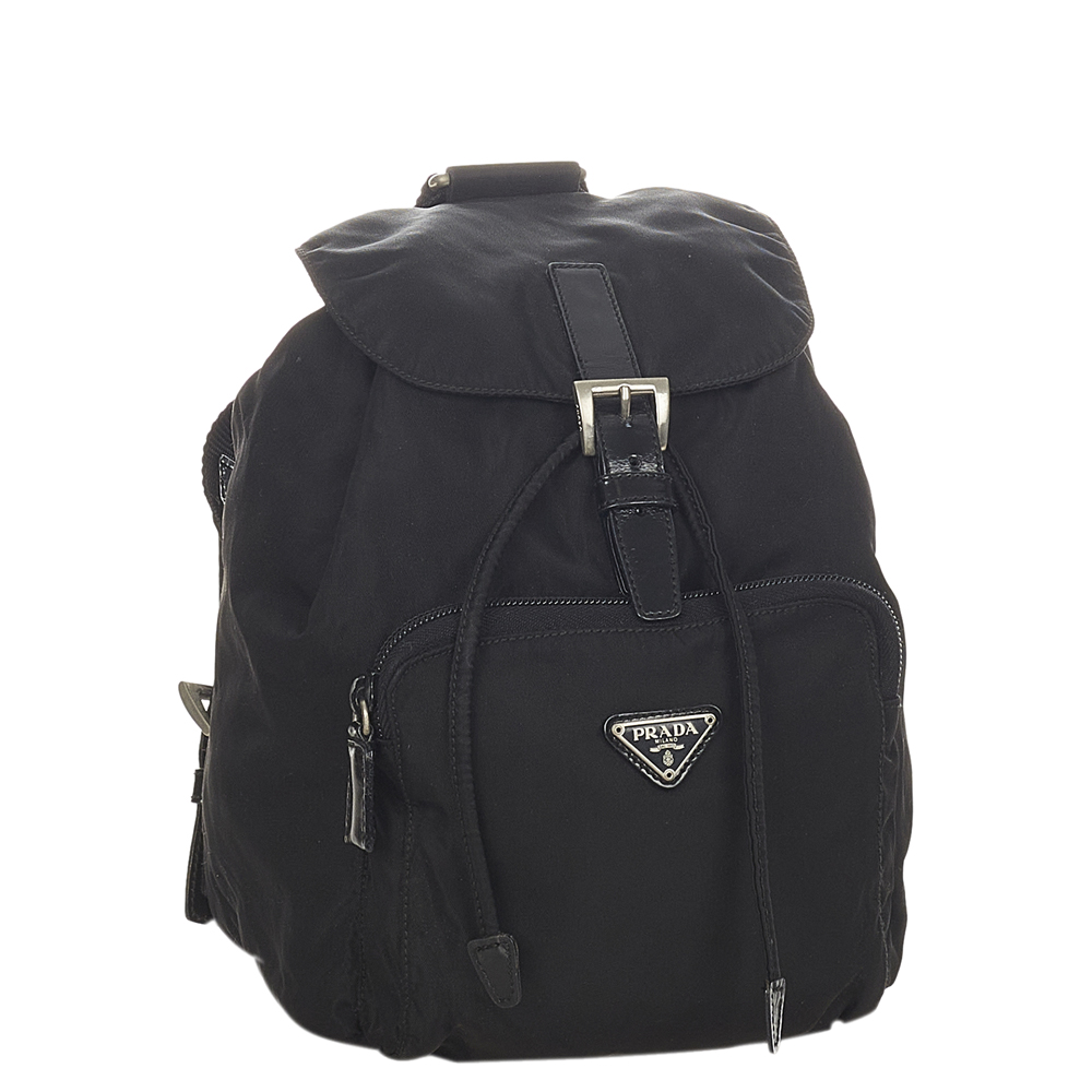 

Prada Black Nylon Tessuto Drawstring Backpack