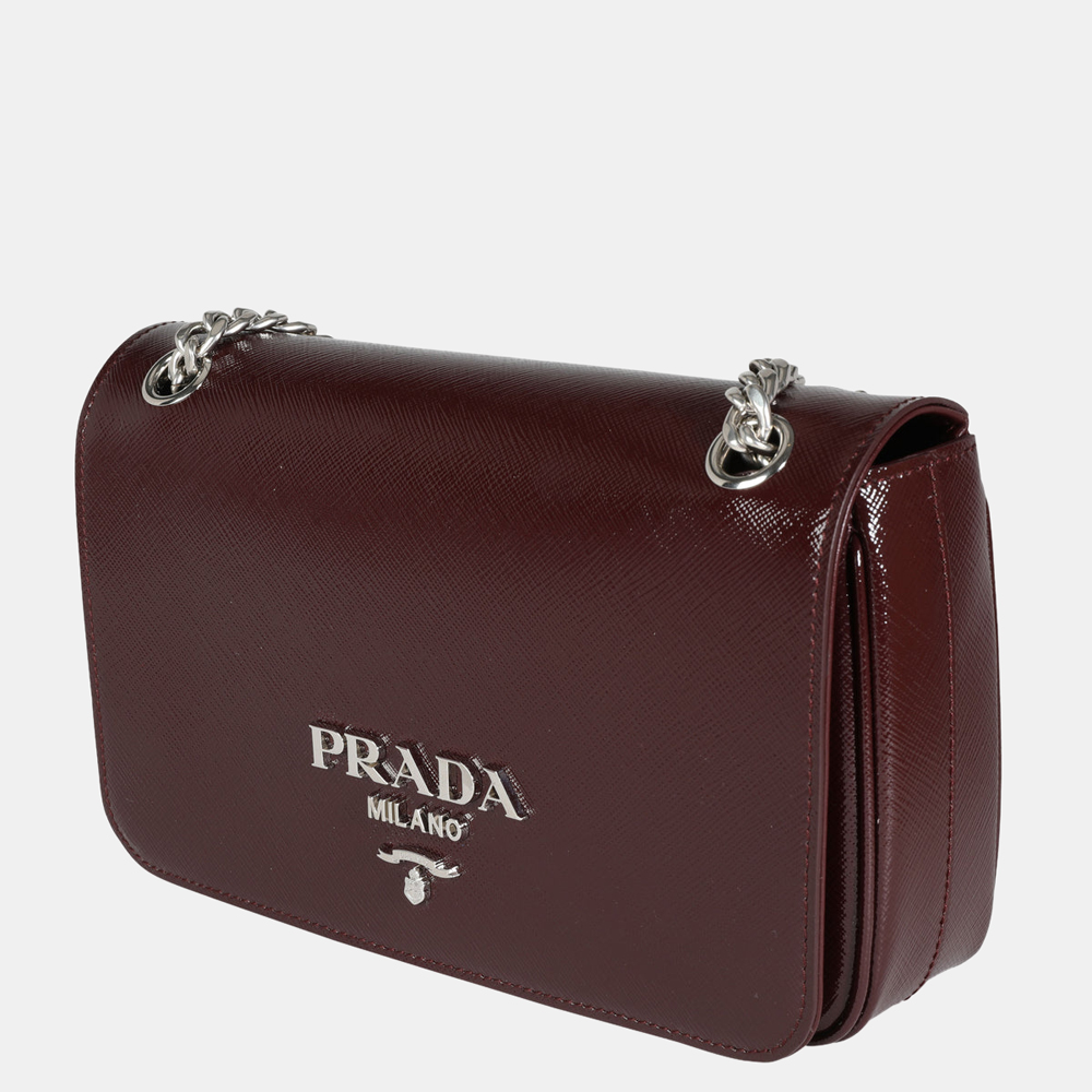 

Prada Brown Saffiano Leather Vernice Shoulder Bag