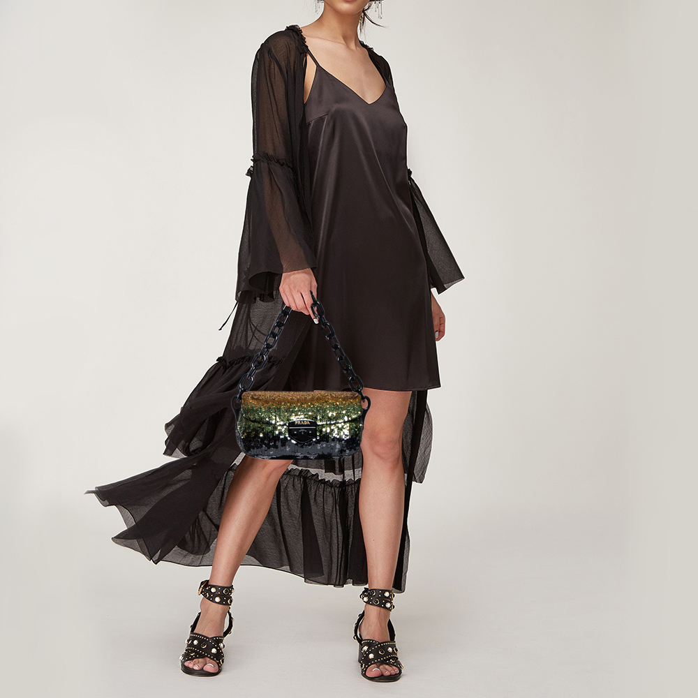 

Prada Multicolor Sequins Chain Shoulder Bag