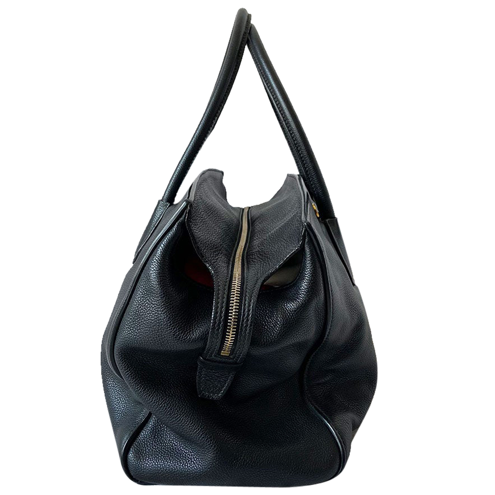 

Prada Black Leather Top Handle Bag
