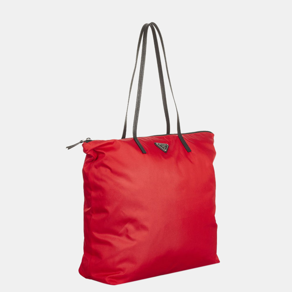 

Prada Red Nylon Tessuto Tote Bag