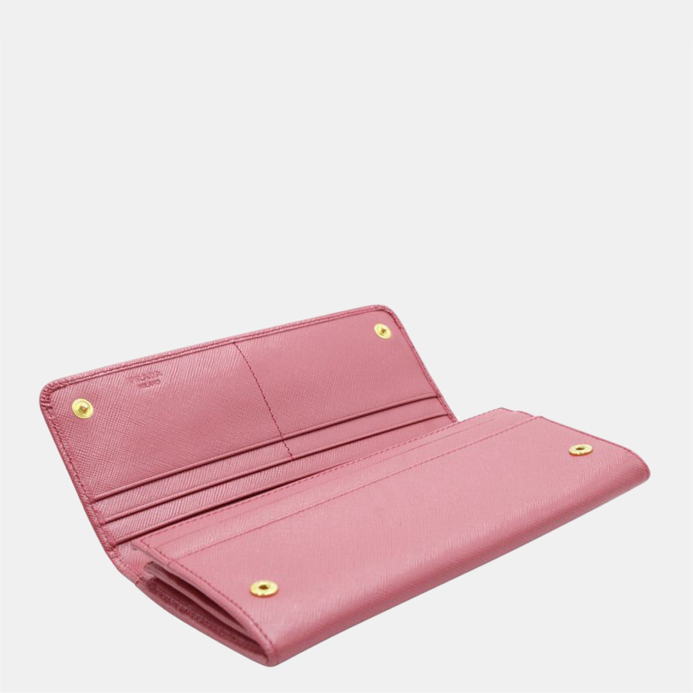 

Prada Pink Saffiano Leather Continental Wallet