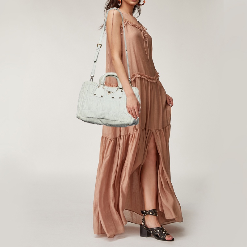 

Prada White Gaufre Leather Tote