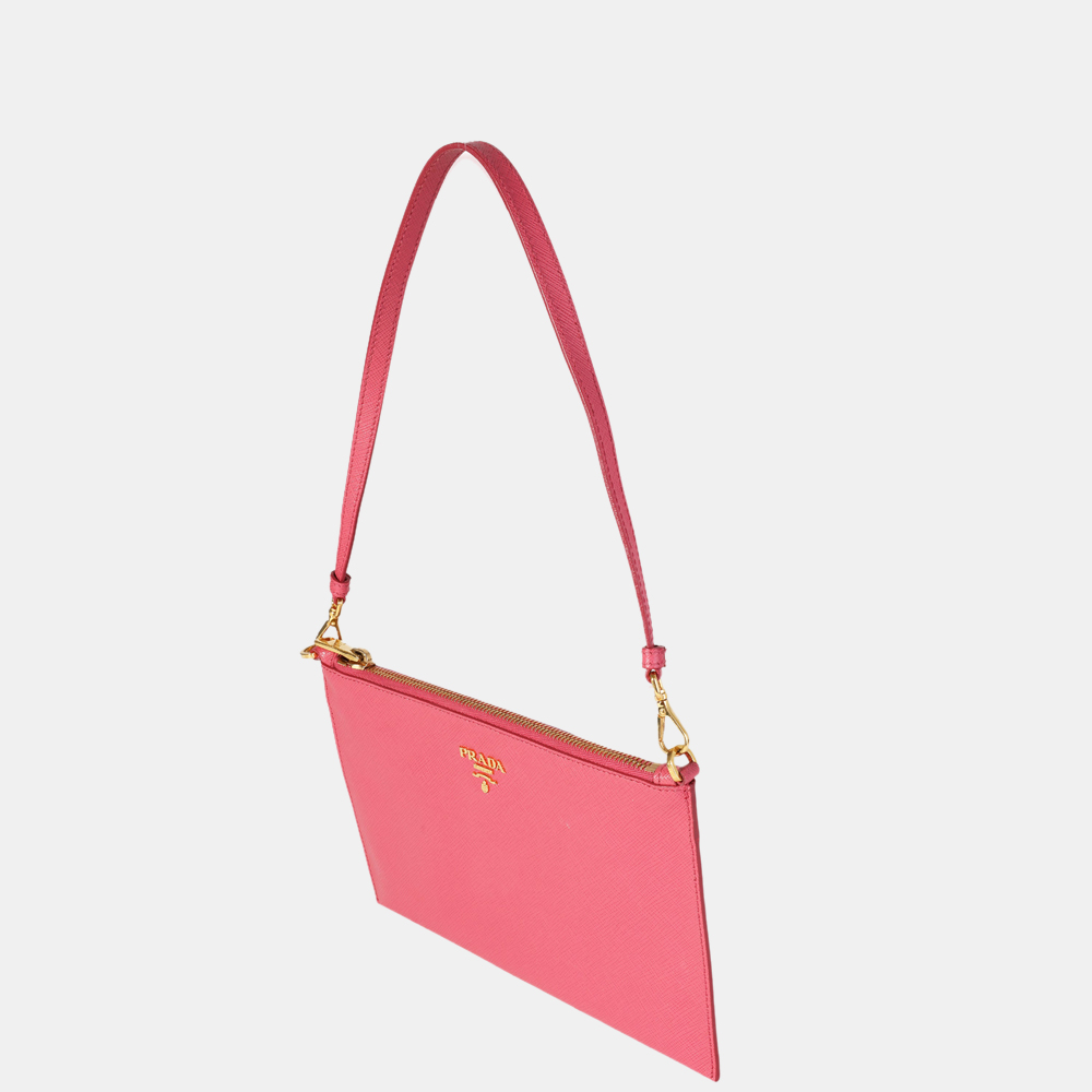 

Prada Pink Saffiano Leather Clutch Bag
