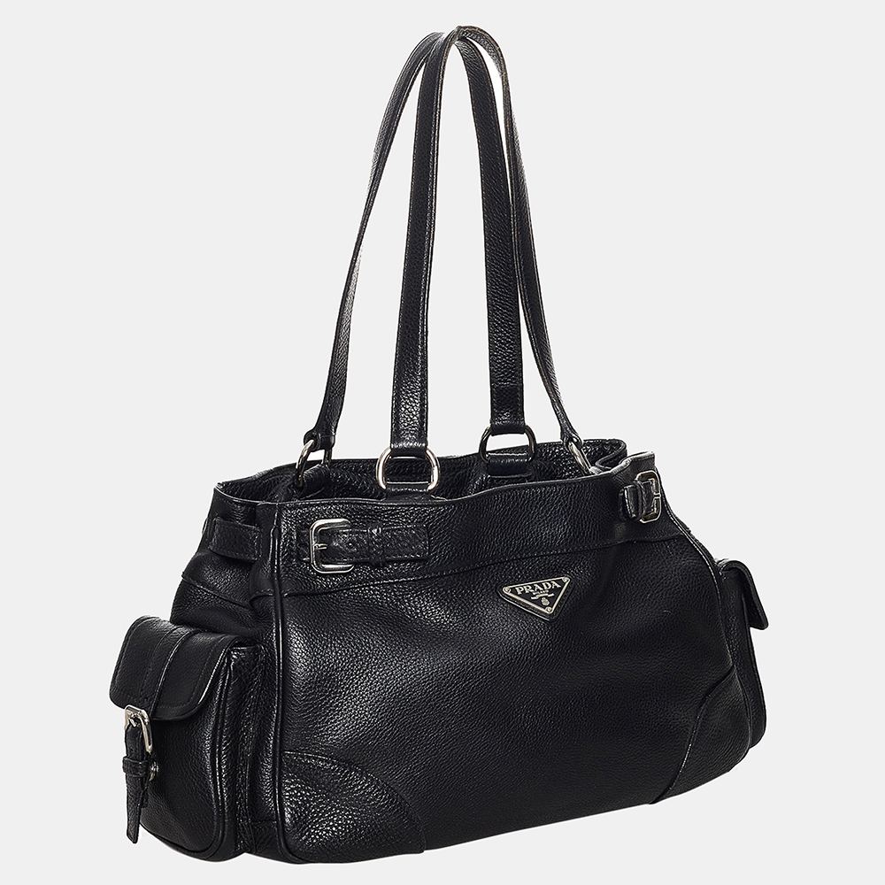 

Prada Black Vitello Daino Shoulder Bag