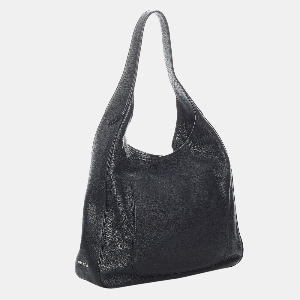 

Prada Black Leather Shoulder Bag