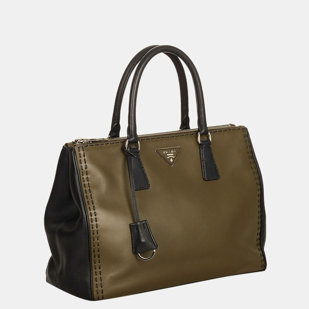 

Prada Brown Saffiano Leather Stitch Top Handle Bag