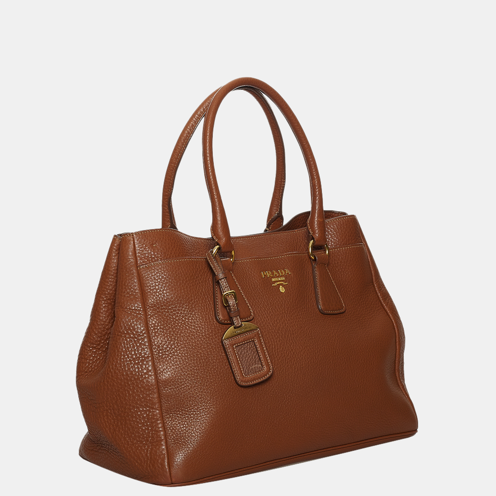

Prada Brown Vitello Daino Satchel