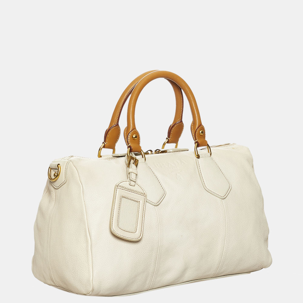

Prada White Leather Satchel
