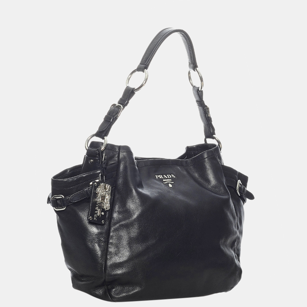

Prada Black Vitello Daino Tote Bag
