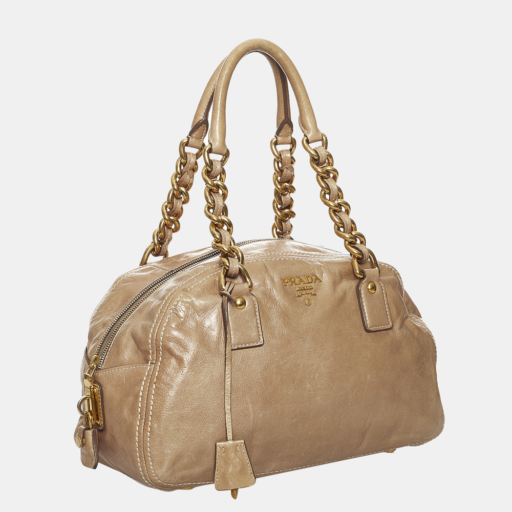 

Prada Beige Leather Shoulder Bag
