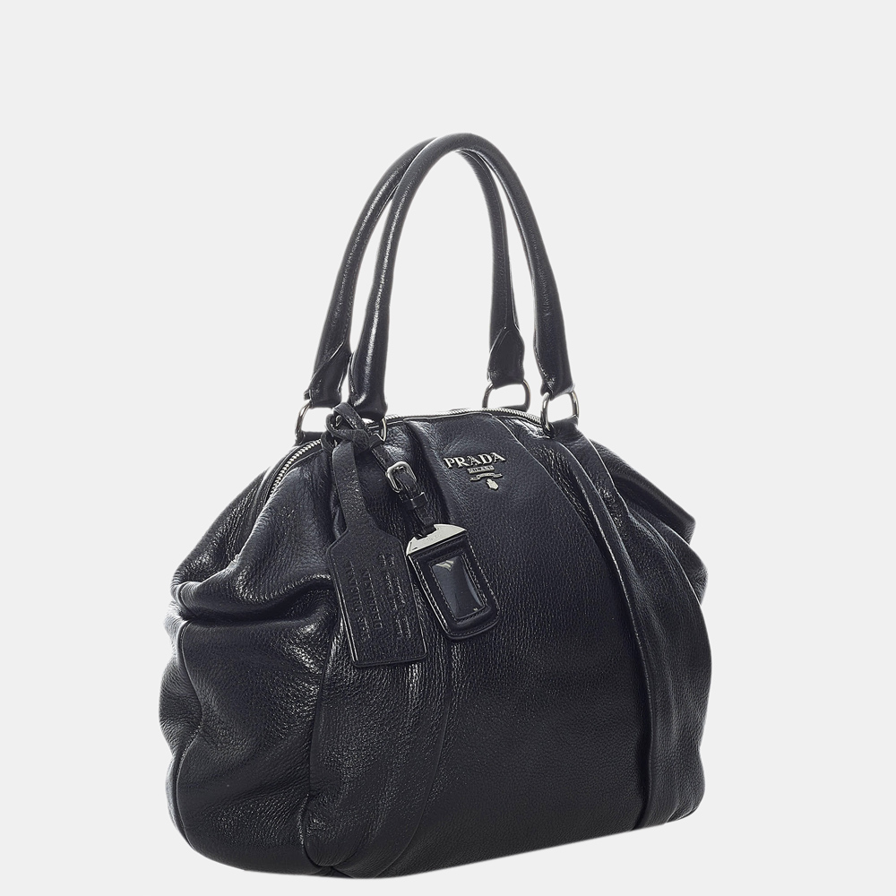 

Prada Black Vitello Daino Tote Bag