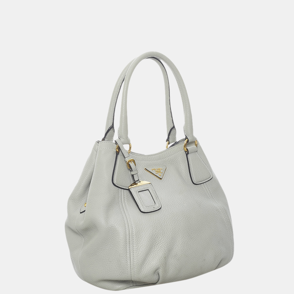 

Prada Grey Vitello Daino Tote Bag