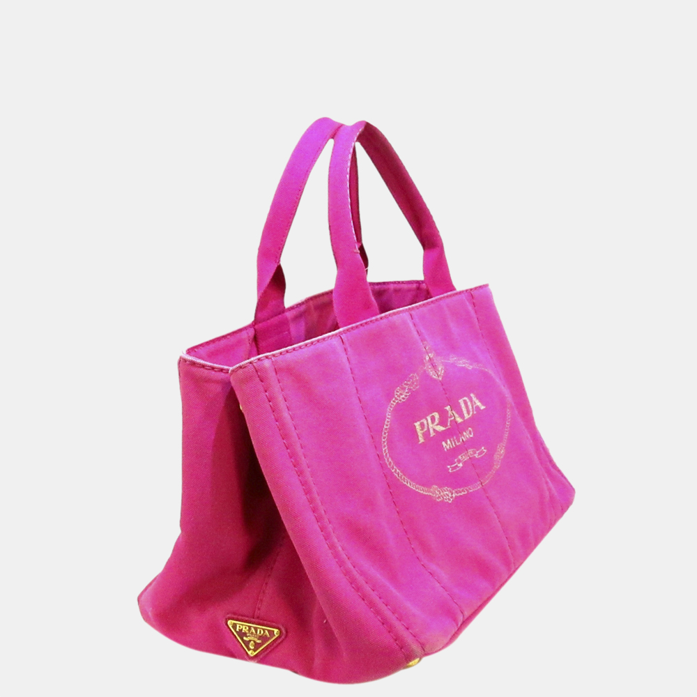 

Prada Pink Canapa Logo Satchel