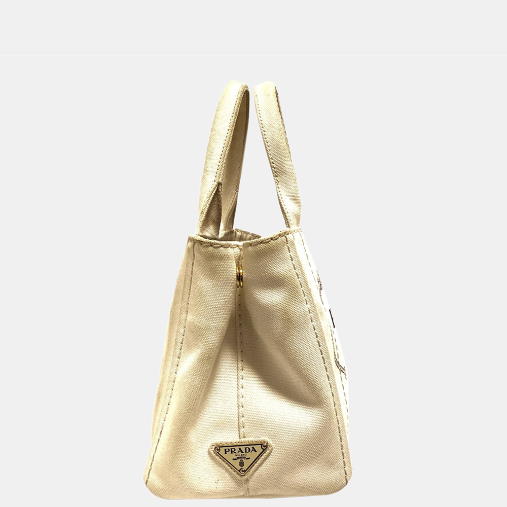 

Prada Beige/Brown Canapa Logo Canvas Satchel