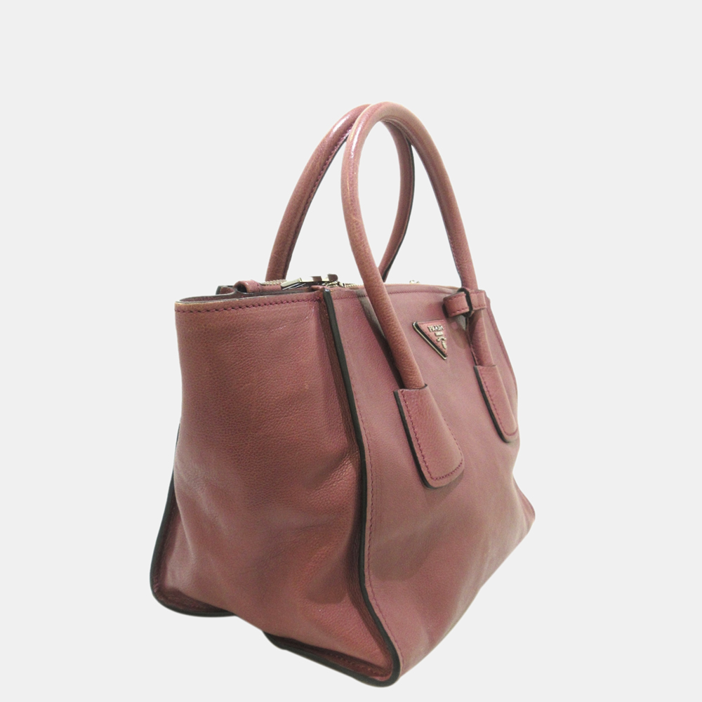 

Prada Pink Glace Calf Twin Pocket Leather Handbag