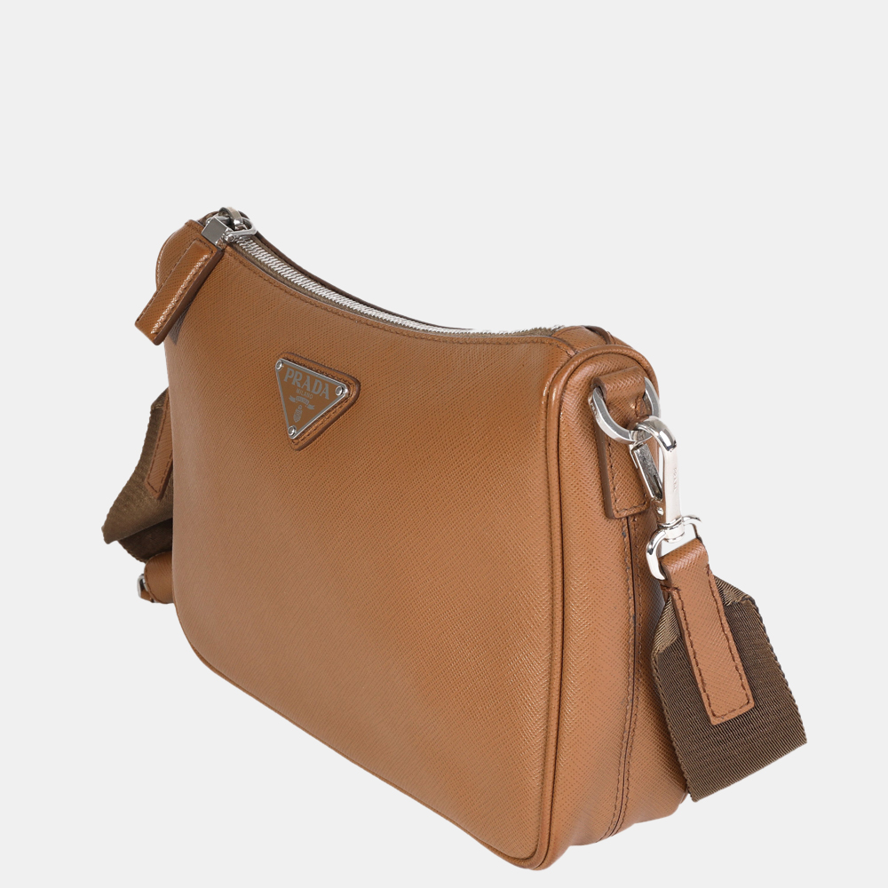 

Prada Cinnamon Saffiano Leather Brique Shoulder Bag, Brown