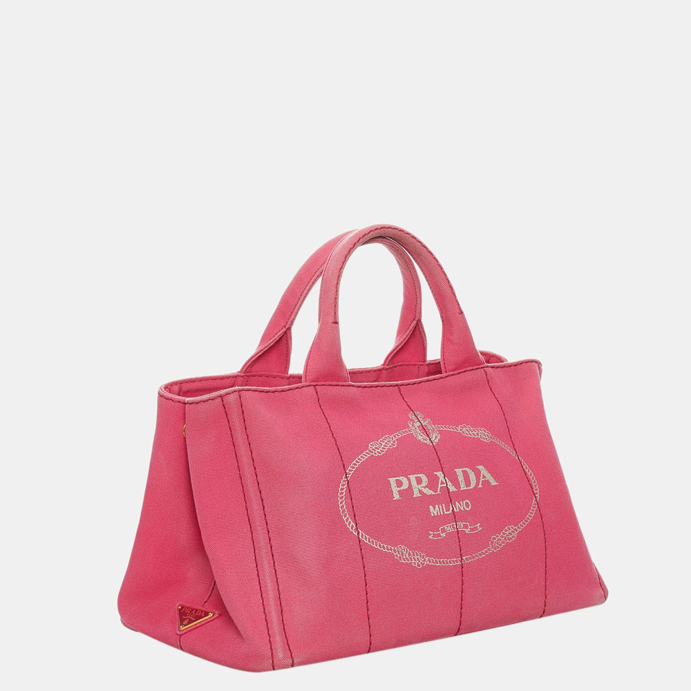 

Prada Pink Canvas Canapa Tote Bag