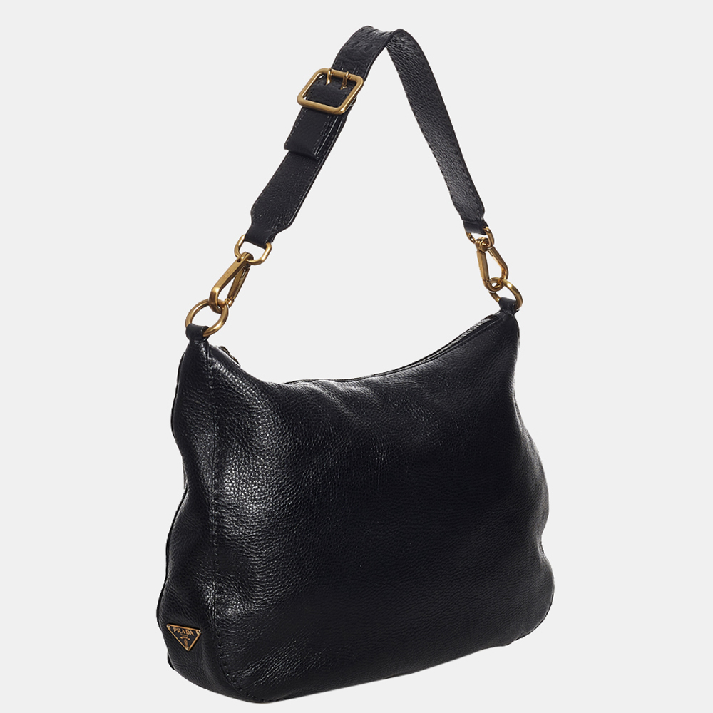 

Prada Black Vitello Daino Shoulder Bag