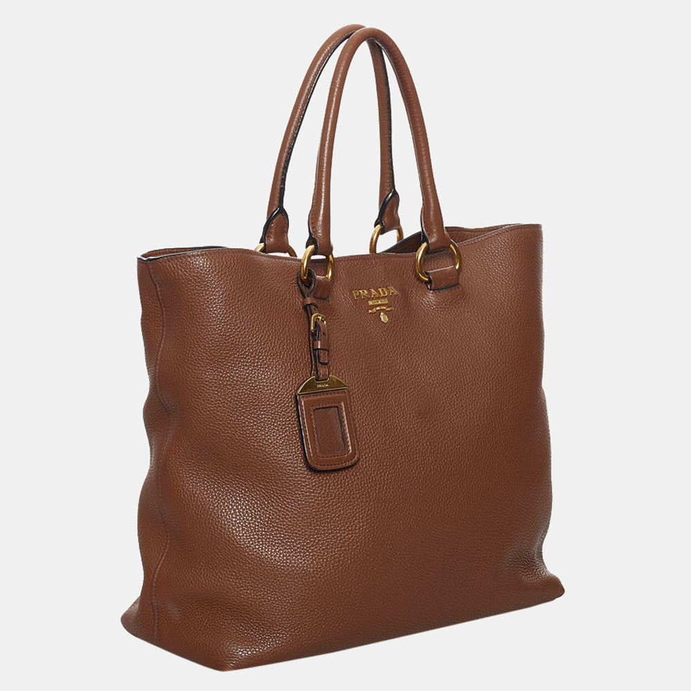 

Prada Brown Vitello Daino Satchel