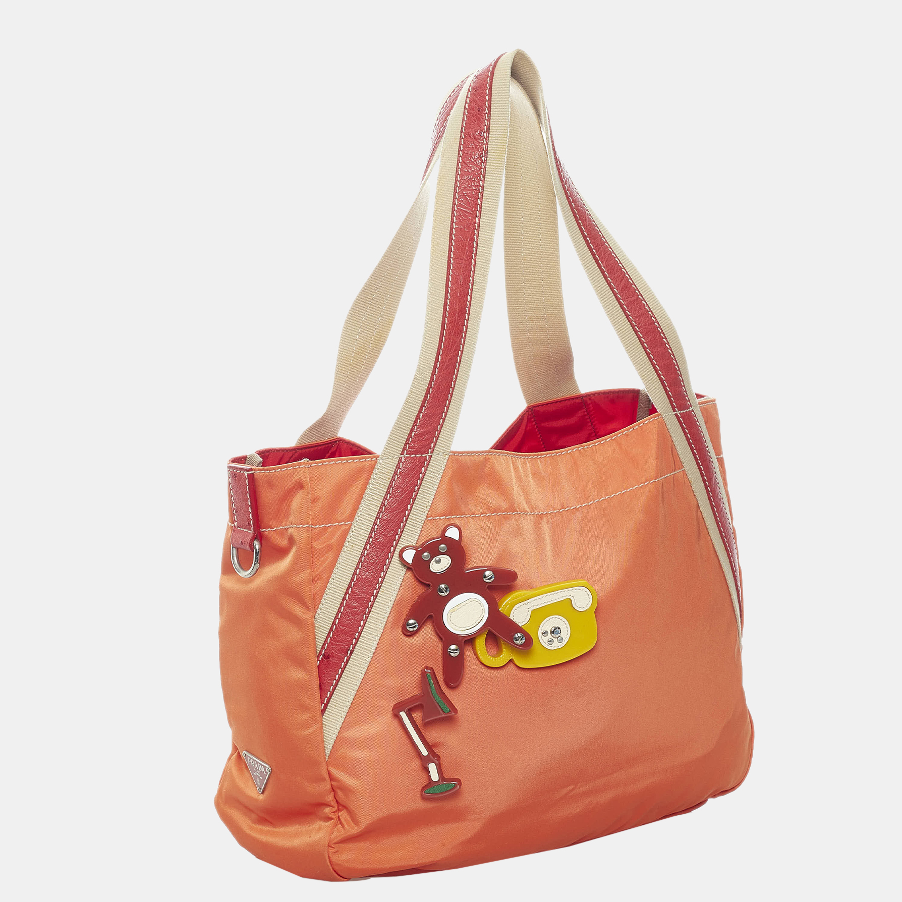

Prada Orange Tessuto Tote Bag