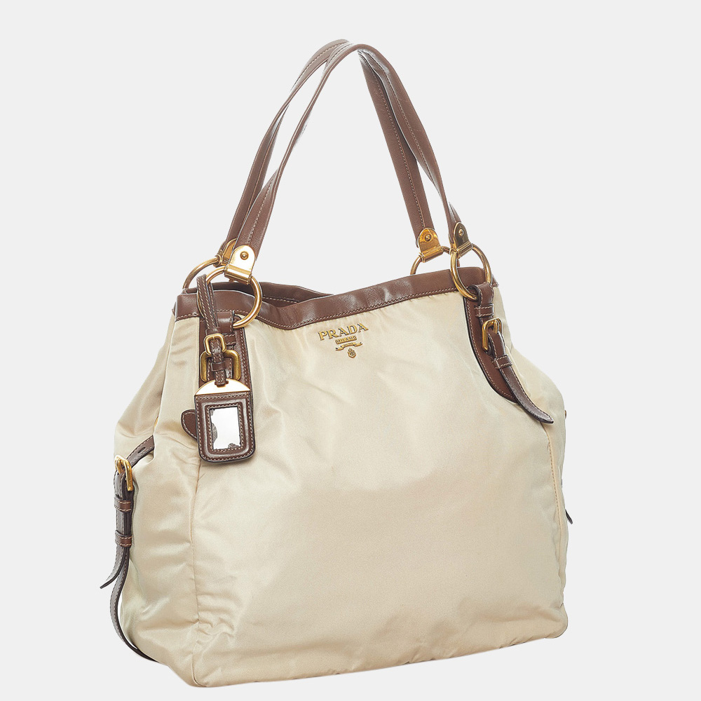 

Prada Beige/Brown Tessuto Tote Bag