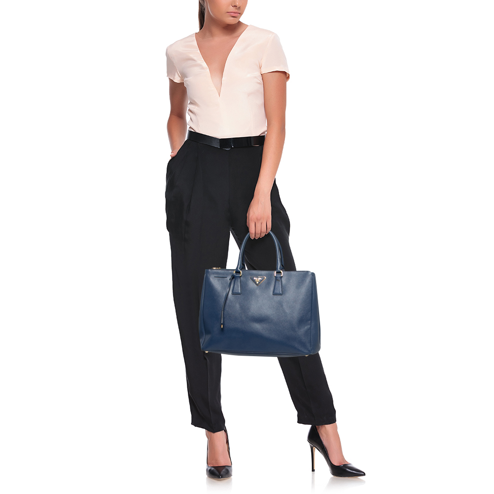 

Prada Navy Blue Saffiano Lux Leather Large Galleria Tote