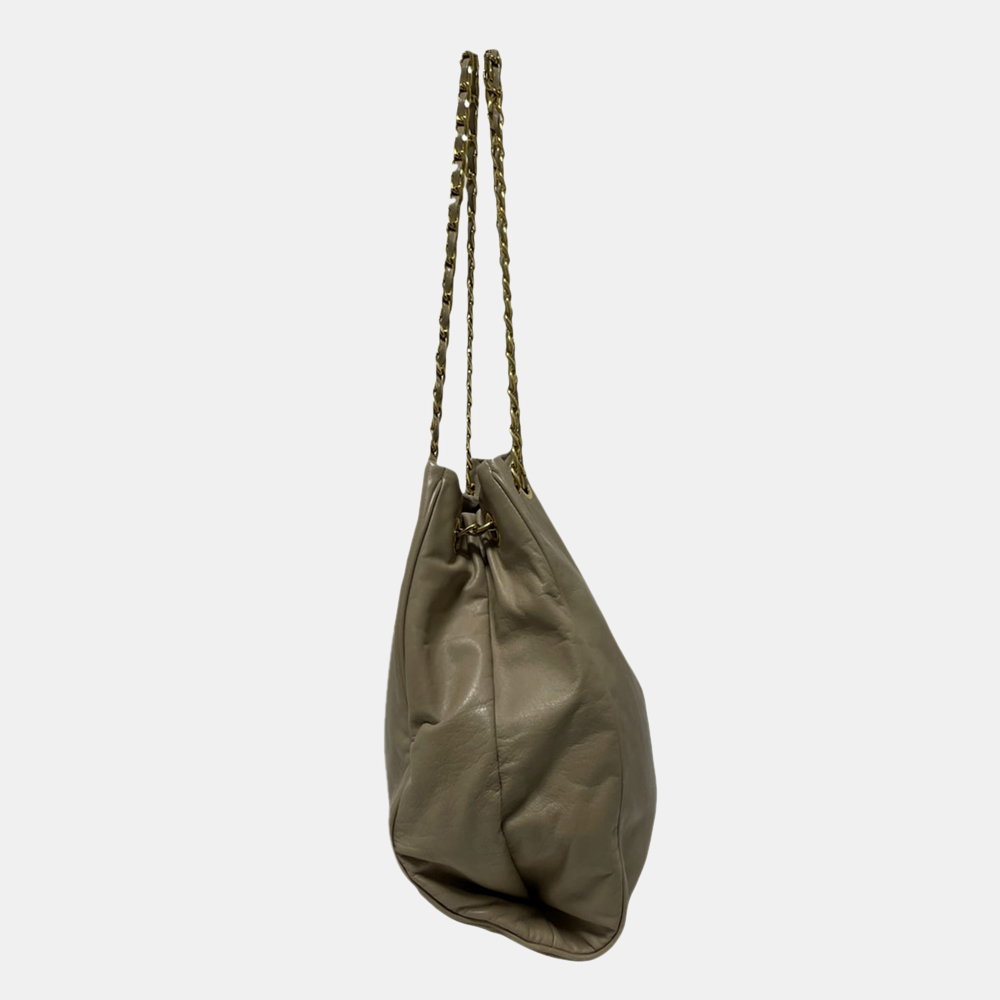 

Prada Brown Soft Calf Chain Tote Bag