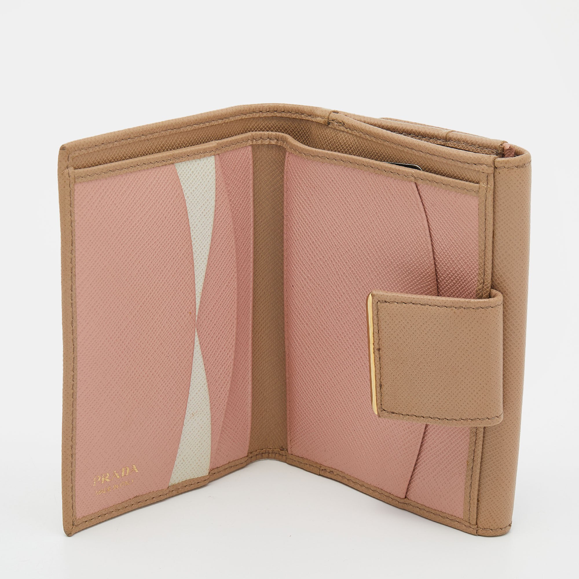 

Prada Beige Saffiano Lux Leather French Wallet