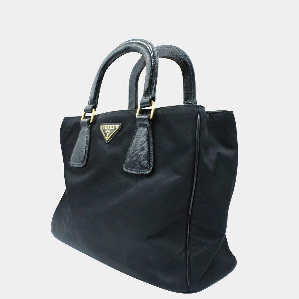 

Prada Black Nylon and Leather Tote Bag