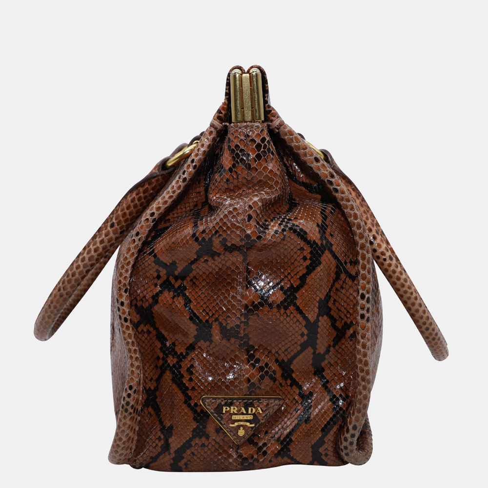 

Prada Brown Python Leather Shoulder Bag