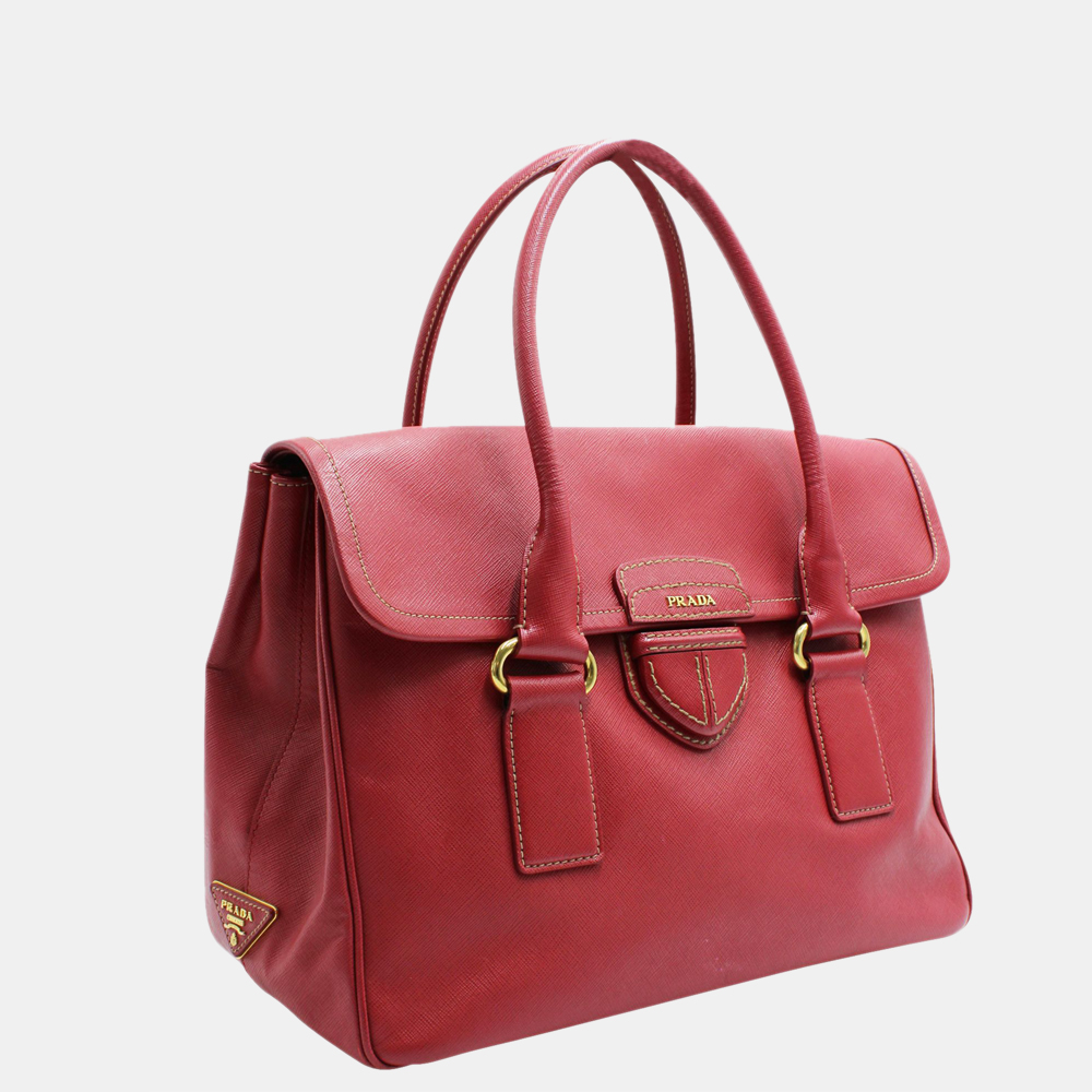 

Prada Red Saffiano Leather Tote Bag