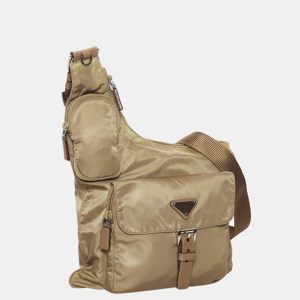 

Prada Beige/Brown Tessuto Crossbody Bag