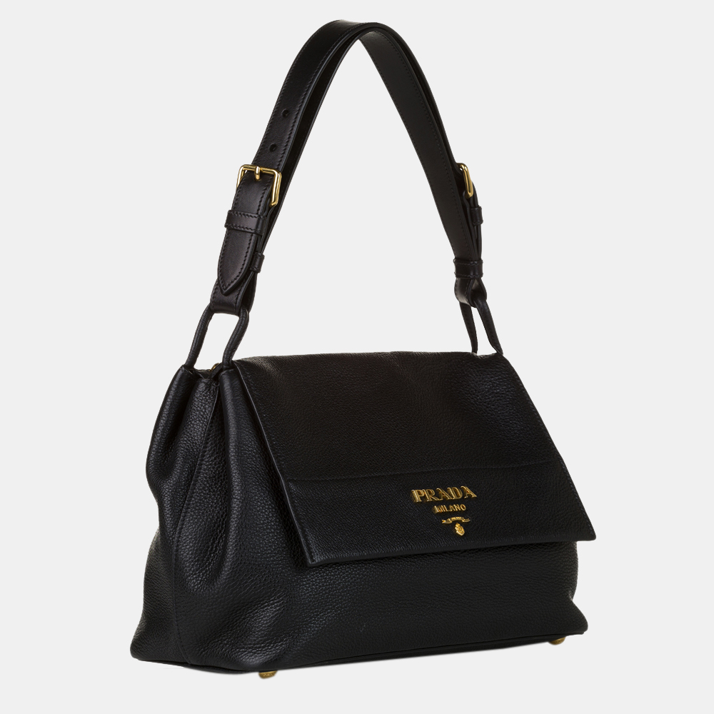 

Prada Black Vitello Daino Shoulder Bag