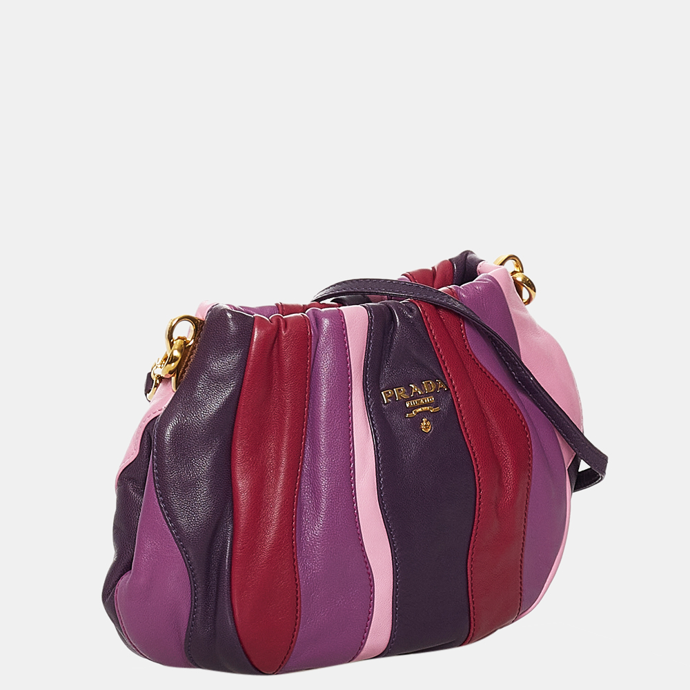 

Prada Multicolour Gathered Leather Crossbody Bag, Multicolor